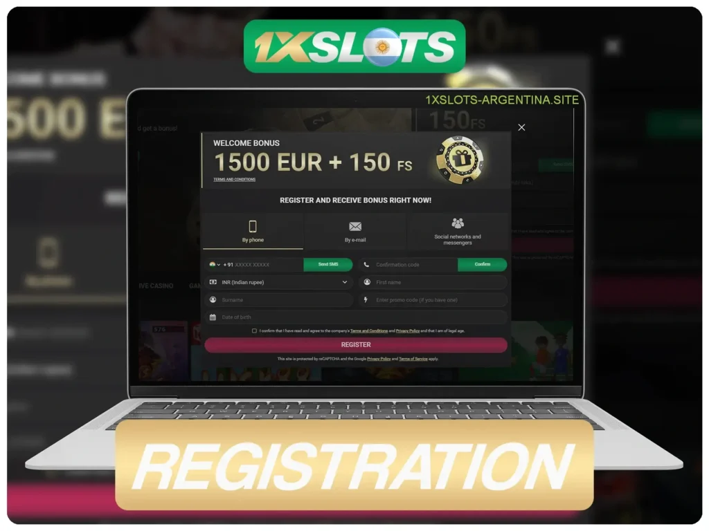 Registro en el casino en línea 1xSlots para Argentina